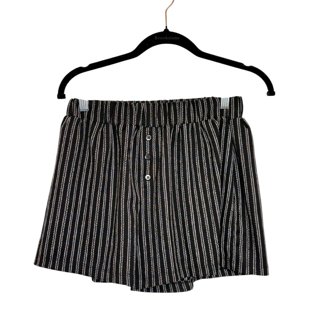 ASOS DESIGN Black White Stripe Pull On Shorts French Girl Chic Size Small